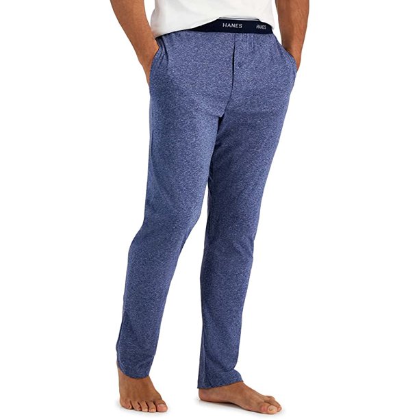 Hanes Men's Knit Pant with Elastic Waistband, Denim Grindle, Medium