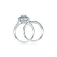thumbnail image 2 of 14k White Gold Round Diamond Double Halo Bridal Wedding Ring Band Set 1-3/4 Cttw, 2 of 3