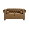 thumbnail image 4 of Miekor Furniture Classic Traditional Living Room Upholstered Sofa with high-tech Fabric Surface/ Chesterfield Tufted Fabric Sofa Couch, Large-Brown W5U948, 4 of 7