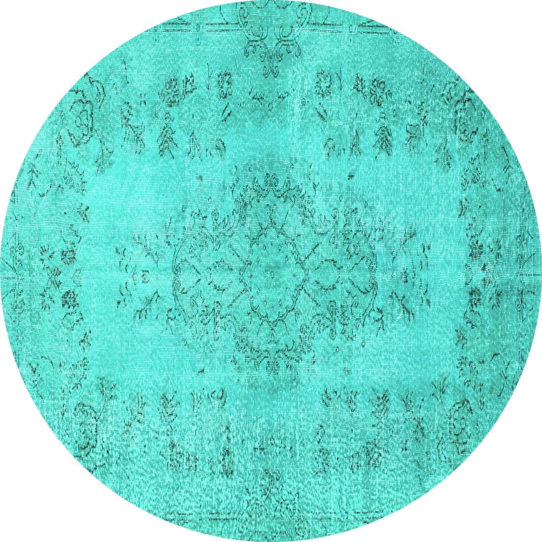 Ahgly Company Indoor Round Persian Turquoise Blue Traditional Area Rugs ...