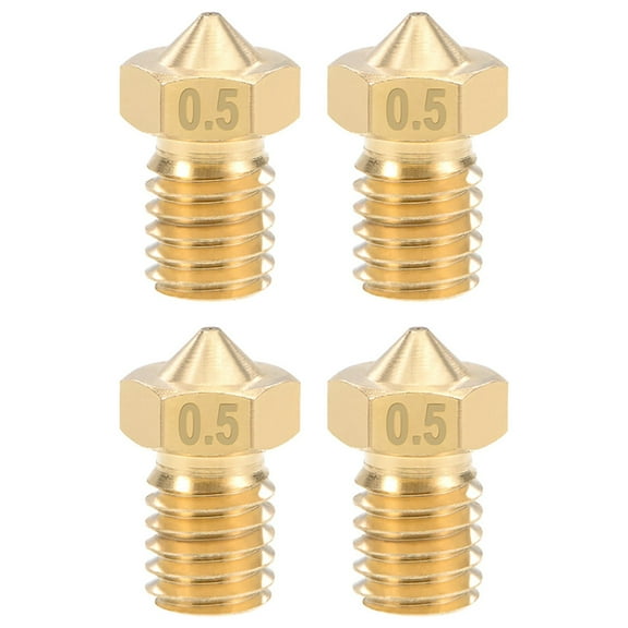 0.5mm 3D Printer Nozzle Head M6 Thread for V5 V6 3mm Extruder Print, Brass 4pcs