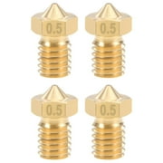 0.5mm 3D Printer Nozzle Head M6 Thread for V5 V6 3mm Extruder Print, Brass 4pcs
