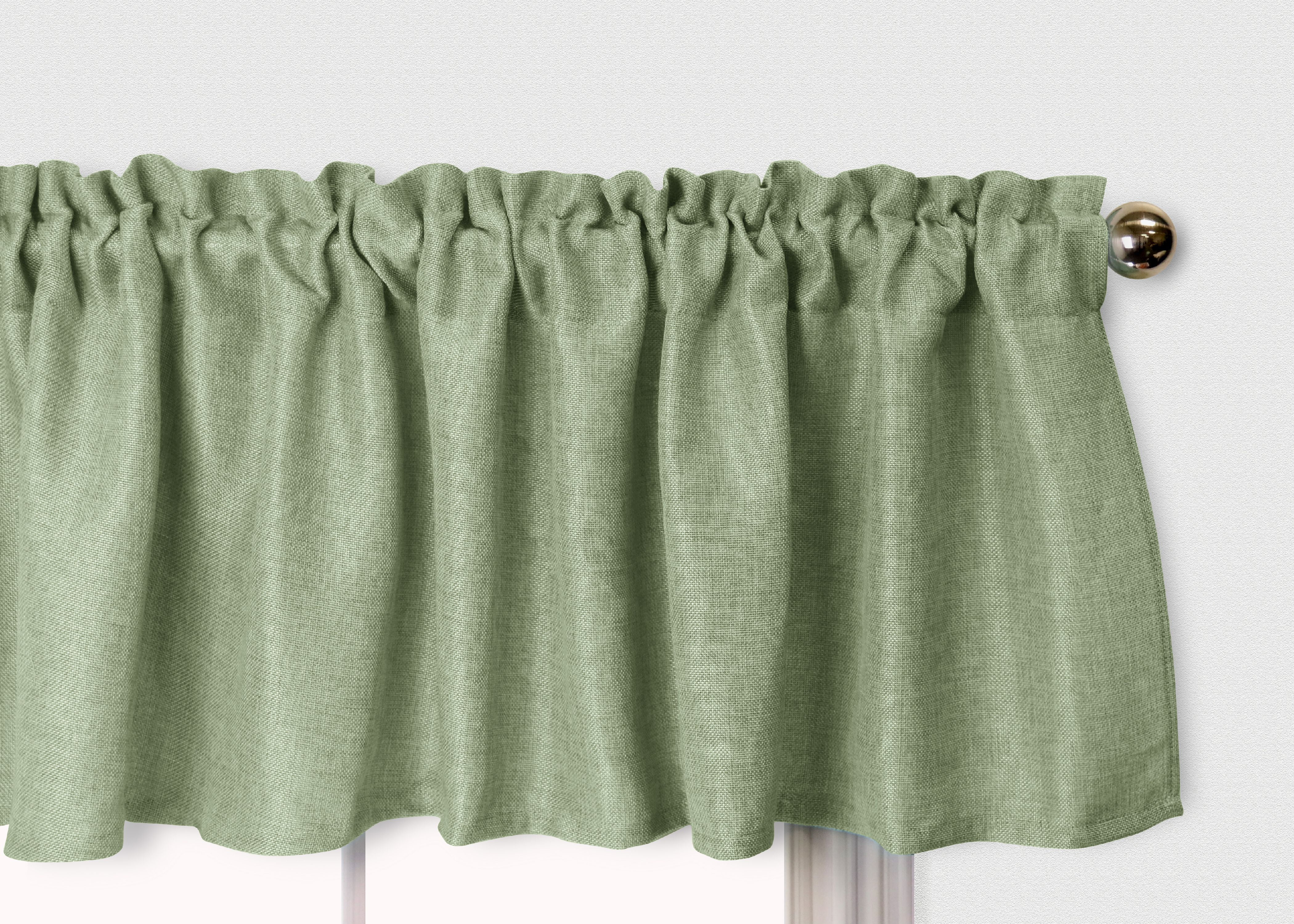 Aiking Home Pure 100 Faux Linen Window Valance Size 56 inch x 16 inch, Moss