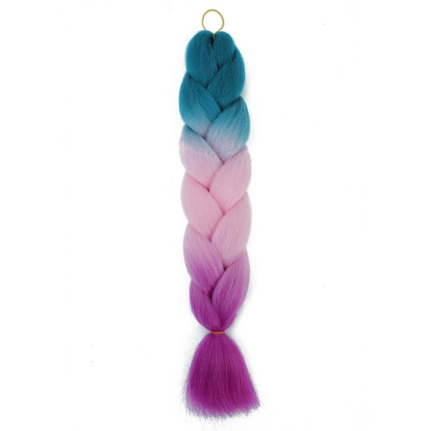 XmhyTop-A Extensiones de cabello sintético trenzado multicolor jumbo ombré de 60 cm, 3 piezas, perfectas para trenzas regulares y con giros DIY, C46