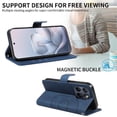 thumbnail image 2 of Flip Wallet Case for Motorola Edge 70 Fusion with Card Holder, Kickstand & Magnetic Cover Blue, 2 of 4