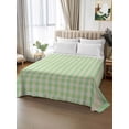 thumbnail image 2 of Sage Green Twim Size Flat Sheet, Wrinkleproof & Fadeproof Cooling Flat Bed Sheet Only, Grid Checkered Plaid Gingham Lattice Trellis Breathable Soft Bedding Top Sheets 66 x 96 Inches, 2 of 8