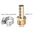 thumbnail image 3 of Uxcell Brass Hose Barb Fitting Straight G1/4 Male Thread Pipe Connector with Stainless Steel Hose Clamps 8mm, 3 of 5