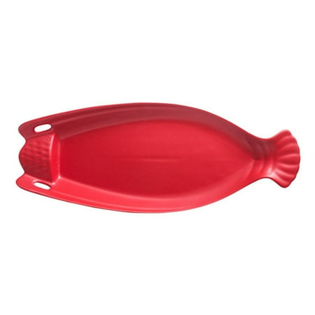 

1PC Ceramic Tableware Creative Plate Fish Shaped Storage Dish Steak Pan for Restaurant Home Dinner (14inch Red)