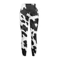 thumbnail image 5 of Renewold Black Cow Print Pocket Yoga Pants for Women Active Yoga Leggings Butt Lifting Elastic Essential Leggings Lightweight Sportswear Running Tights Ankle Pants, M, 5 of 8