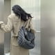 thumbnail image 3 of Bolso de mano SSGdmNQ para mujer, casual, con estampado de diamantes, denim, gris, 3 of 8