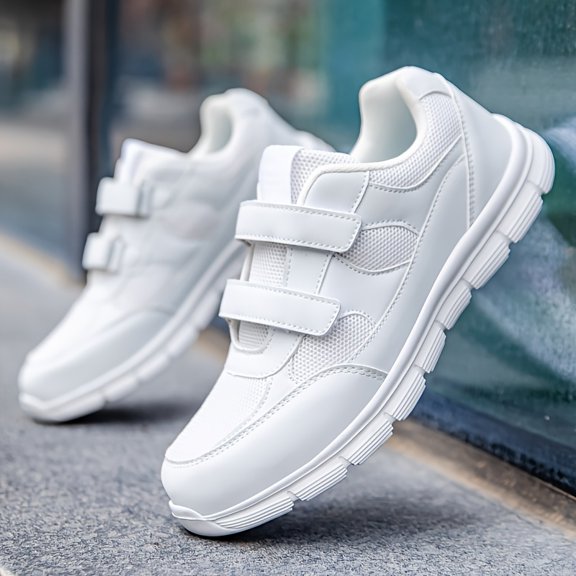 Breathable Mesh Men's Casual Sneakers - Lightweight EVA/MD Sole, Double Buckle Closure, Round Toe Low-Top Design for Spring Summer Fall, - Outdoor Hiking & Daily Wear,