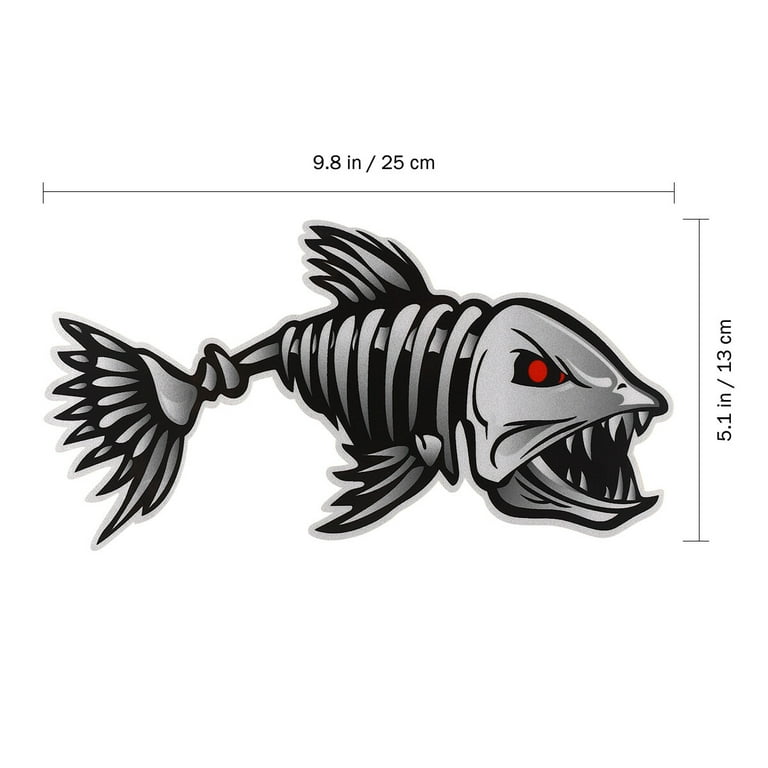 WINOMO 2PCS Skeleton Fish Bones Vinyl Decals Stickers Kayak Fishing Boat  Car Graphics 