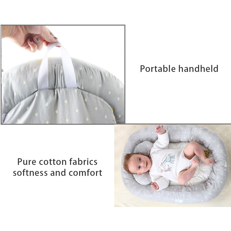 Ustide Baby Bassinet Breathable Skin-Friendly 100/% Cotton Portable Hypoallergenic Newborn Sleeping Bed White Bear Print Girls Boys Soft Warm Cradle Baby Gift
