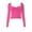 Hot Pink-A, variant on Womens Long Sleeve Going Out Crop Tops Y2K Fall Shirts Sweetheart Neckline Bustier Top with Slit Pink-A M(M)