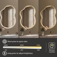 thumbnail image 4 of Irregular 36"x 20" Led Bathroom Mirror with Lights, Backlit Cloud-Shape Vanity Mirror for Wall, Dimmable 3 Colors Asymmetrical Mirror, Memory Function, 4 of 12