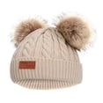 thumbnail image 1 of Lindo gorro de punto para bebé Aumtum Infant Kids Headwear Crochet Beae beige Zulema Sombrero de pompones para niños y niñas, 1 of 5