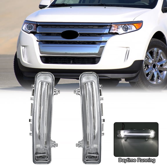 For 2009-2014 Ford Edge LED Lamp Day Running Light DRL White Front Bumper