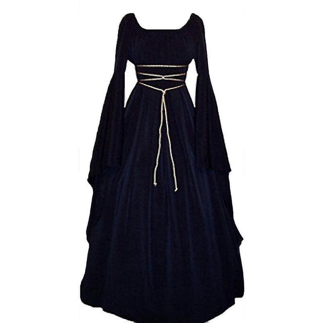 Robe Maxi Médiévale Renaissance d'Halloween pour Femmes, Costume Gothique