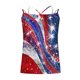 thumbnail image 5 of Puntoco Camisetas básicas sin mangas para mujer Camiseta sin mangas con cuello redondo y tirantes estampados del Día de la Independencia a la moda de verano para mujer, 5 of 5
