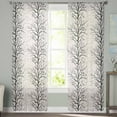 thumbnail image 2 of Black Botanical Sheer Curtains 63 Inches Length 2 Panels Set, Window Sheer Curtains for Living Room/Bedroom, Farmhouse Spring Summer Branch Light Filtering Rod Pocket Curtain 52'' x 63'' x 2, 2 of 7