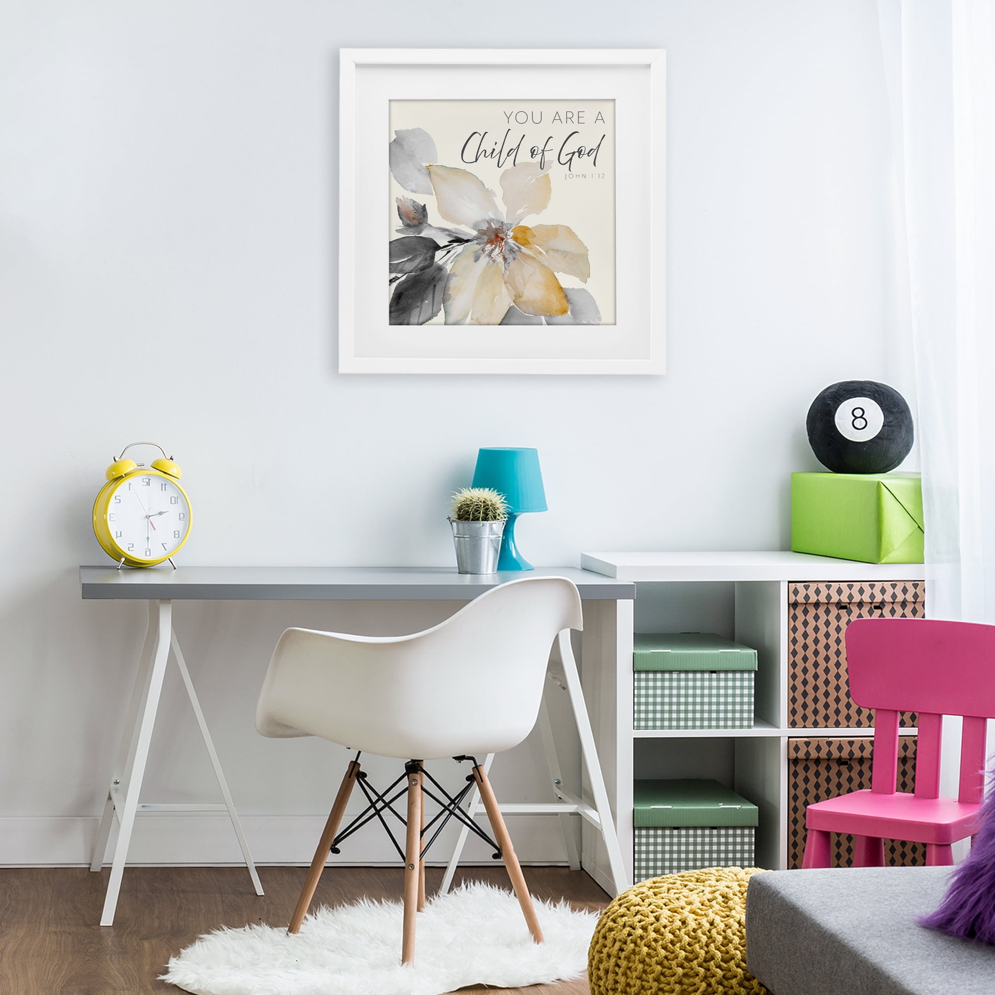 Stupell Industries Child Of God Flower White Framed Print Under Glass, design by Lanie Loreth