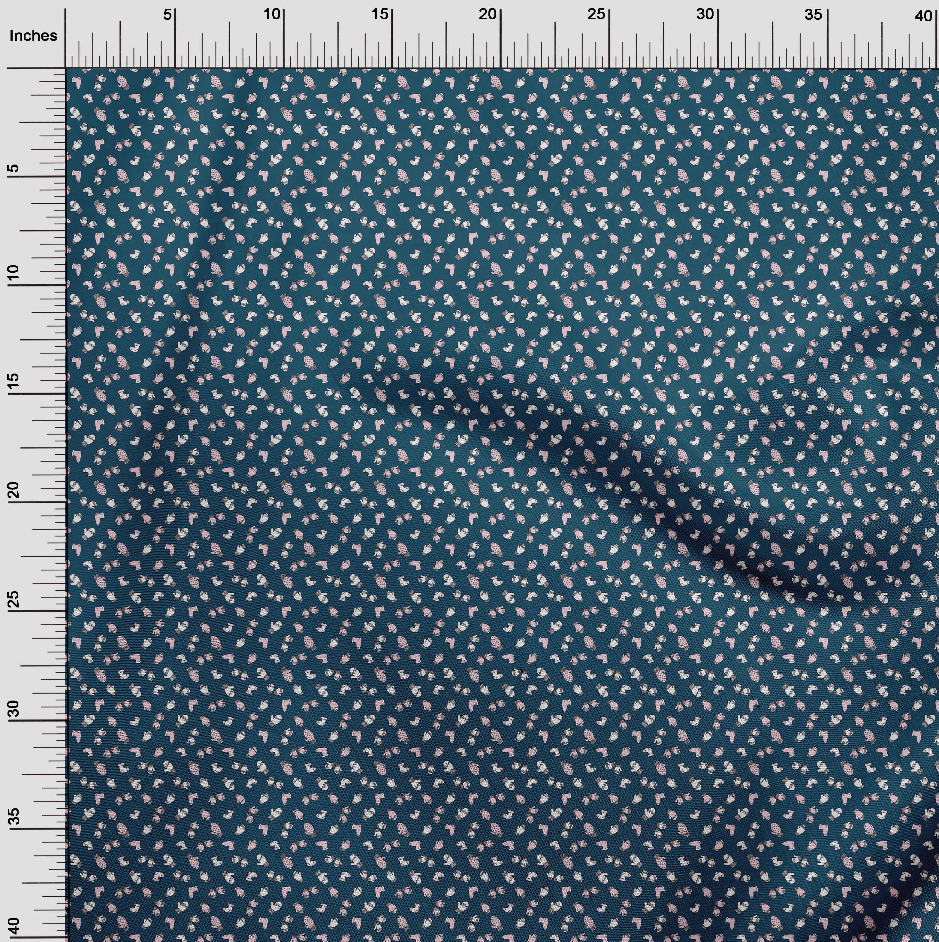 oneOone Viscose Jersey Blue Fabric Christmas Diy Clothing Quilting Fabric Print Fabric By Yard 60 Inch Wide