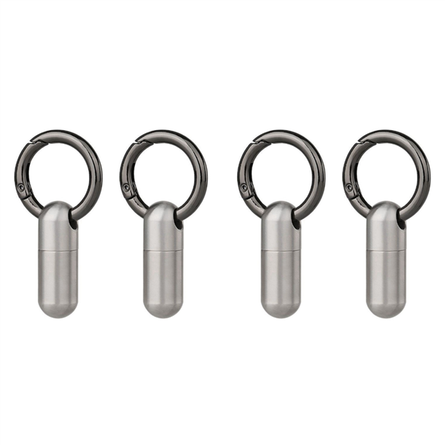 4PCS Waterproof Stainless Steel Pill Box Pill Bottle Cache Pill Box Container Keychain Pill Box Health Care