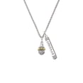thumbnail image 2 of Delight Jewelry Goldtone Large Bullets on Silvertone Spinner Silvertone Courage Strength Wisdom Honesty Bar Charm Necklace, 23", 2 of 4