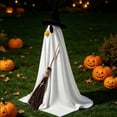 thumbnail image 3 of suore Halloween Goose Costume, Halloween Porch Goose Outfits for 17/24 Inch Lawn Statue, Goose with Witch Hat and Broom for Outdoor Fall Decor, Garden Patio Statue Clothing for Cement Plastic Geese, 3 of 5