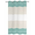 thumbnail image 2 of nqOlkjepod Outdoor Curtains for Patio Waterproof, Turquoise Beige Stripe Outdoor Privacy Panels Grommet, Modern Art Horizontal Striped Blackout Outside Curtains for Porch/Cabana 54"x108", 1 Panel, 2 of 8