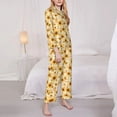 thumbnail image 3 of Balery Coffee Plaid Sunflower Conjunto de Pijama con Estampado para Mujer, Conjunto de Dos Piezas con Manga Larga, Ropa de Dormir Suave con Bolsillos, Pijamas Cómodos-Small, 3 of 7
