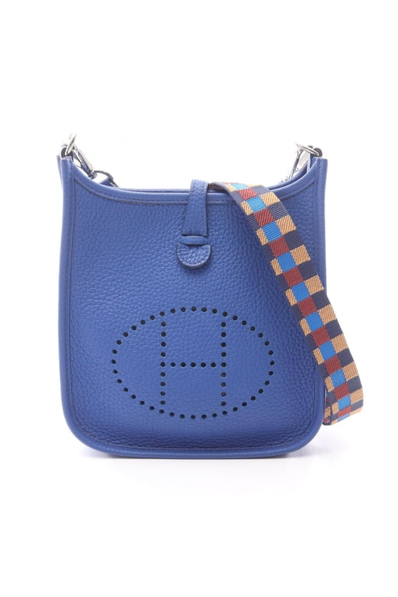 Pre-Owned Hermes Evelyne Amazon TPM Blue Royal Shoulder Bag Handbag Leather Taurillon Clemence...