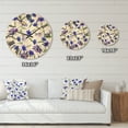 thumbnail image 4 of Designart 'Blue Wildflowers With Leaves III' Traditional Wood Wall Clock, 4 of 5