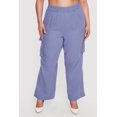 thumbnail image 3 of Women's Plus Size Gauze Knit Wide Leg Cargo Pants, 3 of 4