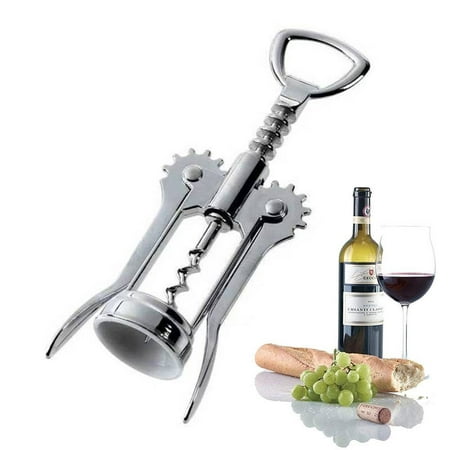 

Wing Corkscrew Multifunctional Wine Beer Bottle Opener Wine Corkscrew for all Cork Stoppered and Beer Cap Bottles. Used in Kitchen Chateau Restaurant Bars for Wine Enthusiast and Waiters White