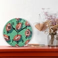 thumbnail image 2 of Yayeee 10" Wall Clock Battery Operated Quartz Round Silent Non-Ticking Home Decor, Brown American Footballs, 2 of 6