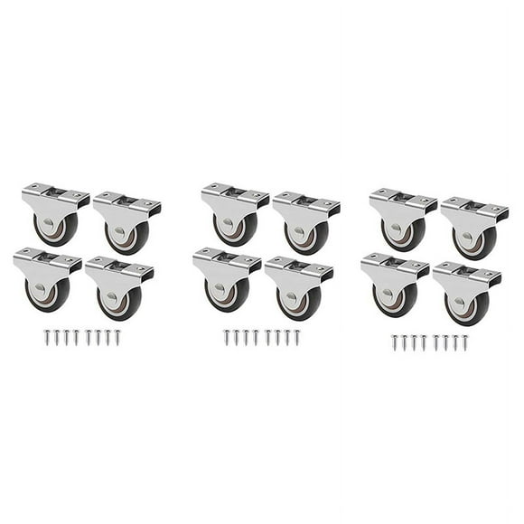 12 Pcs Mini Casters Furniture Casters Small 25mm Fixed Casters Directional Movable Casters Movable Casters for Furniture