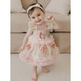thumbnail image 5 of RUINIXCW Fairy Toddler Baby Girl Butterfly Dress Little Baby Girl Summer Smocked Dress Fly Sleeve Frills Casual Princess Birthday Baptism Wedding Party Dress, 5 of 9