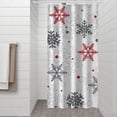 thumbnail image 2 of Multicolor Christmas Snowflake Pattern Shower Curtain 36"x72" ,Bathroom Decorative Shower Curtains Set with 12 Hooks,Modern Waterproof Washable Shower Curtain, 2 of 6