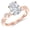 Rose Gold, variant on 14K White Gold 1.13Carat LAB GROWN IGI CERTIFIED Twisting Infinity & Split Shank Pave Set Oval Cut Engagement Ring (D-E Color VS1-VS2 Clarity 1 Ct Center), H#75 S#7 5465W.104