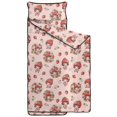 thumbnail image 2 of Strawberry and Girl Pink Pattern Teens Toddler Nap Mat with Pillow, Sleeping Mat Bag for Preschool Daycare 59"x22", 2 of 6