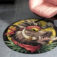thumbnail image 4 of Psychedelic Pig Head Colorful Round Carpet Circle Rug Outdoor Patio Area Rug Washable Large Area Rugs Hallway Room Decor Fitness Mats, 4 of 8