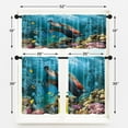 thumbnail image 5 of Sea Turtle Kitchen Curtains Underwater World Window Curtains Valance and Tier Set 36 Inch, Ocean Animal Fish Rod Pocket Short Tier Curtain, Summer Small Curtains for Kitchen Decor, 5 of 6