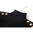 thumbnail image 4 of Suéter de cuello alto de punto europeo y americano de manga larga negro para viajeros con temperamento, mezcla de lana, top ajustado, 4 of 6