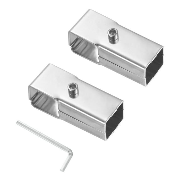 Uxcell 2 Pack Silver Structural Pipe Connector Square Tubing T Clamps Stainless Steel Pipe Connector for OD 1" Pipe