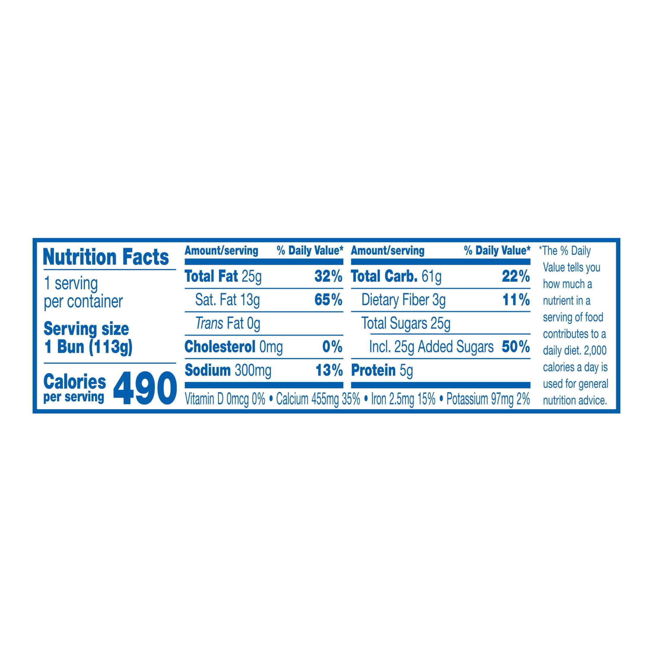 (2 pack) Hostess Jumbo Honey Bun, Iced Snack, 4 oz Pack