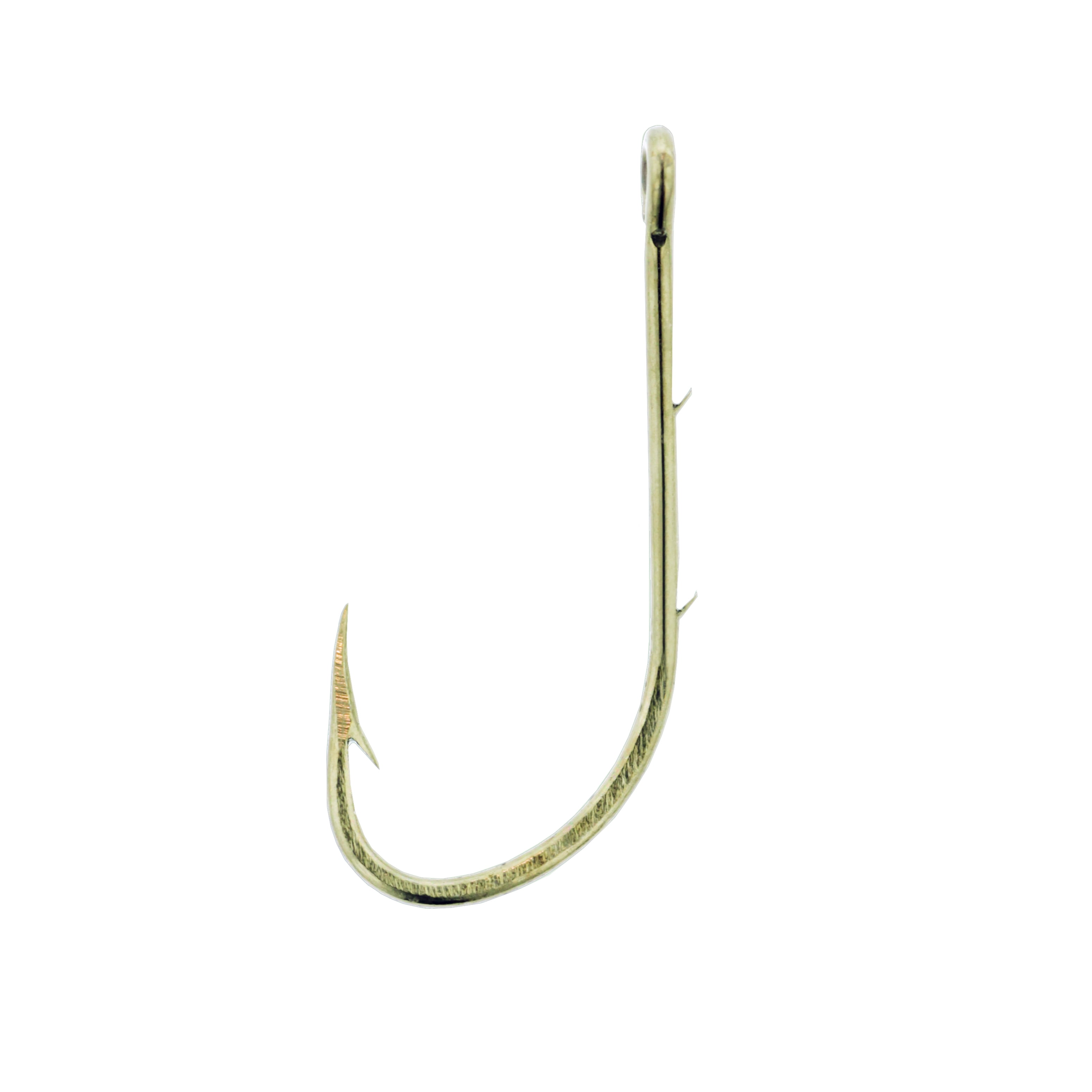 (3 pack) Eagle Claw Baitholder 2-Slice Offset Fishing Hook, Bronze