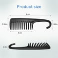 thumbnail image 3 of Wide Tooth Comb Shower Comb With Hook, Good for Curly Hair Wet Dry, Premium Tangle Free Combs Black., 3 of 9