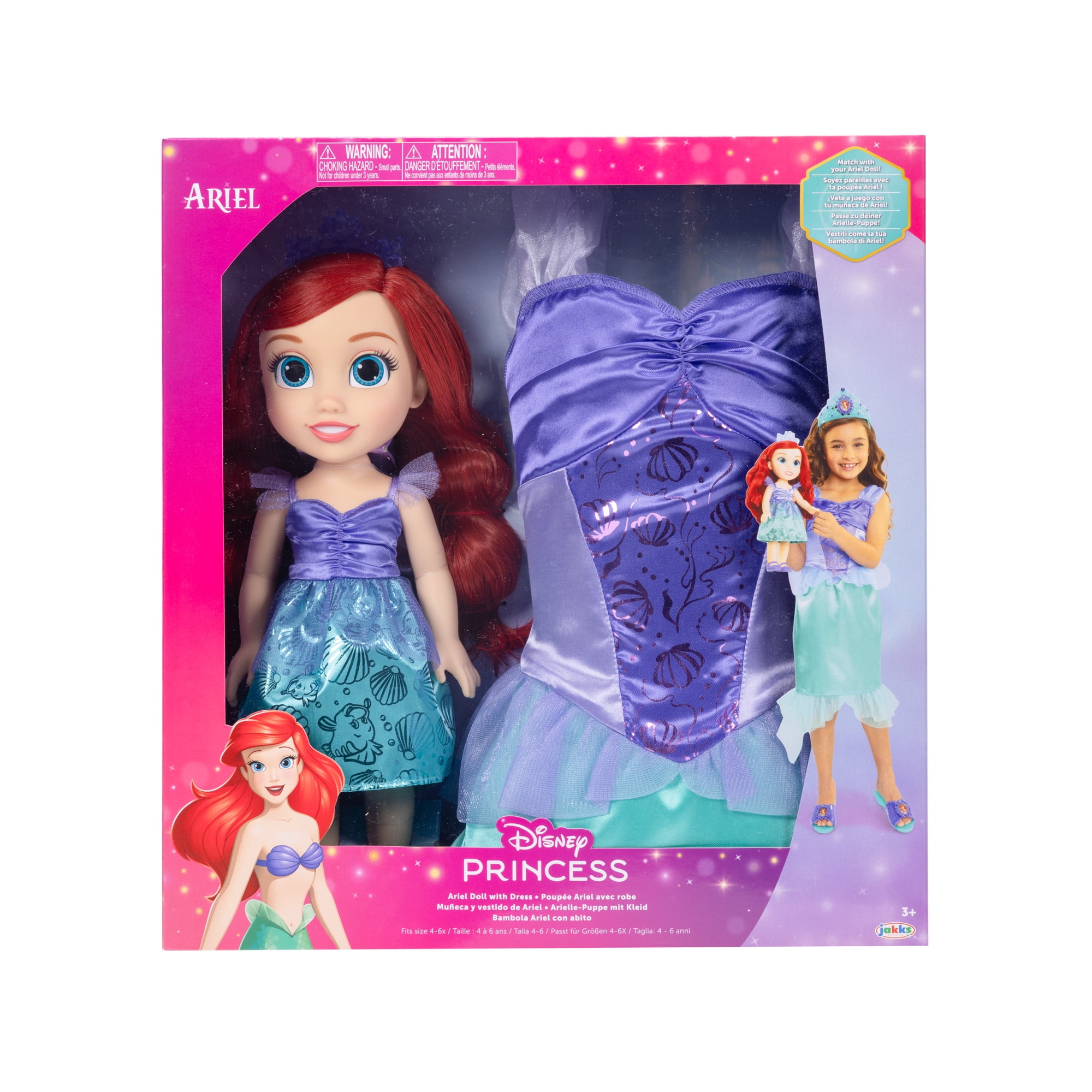 Disney Princess Ariel Doll With Girl-Sized Dress Like Your Doll Outfit -  Walmart.com