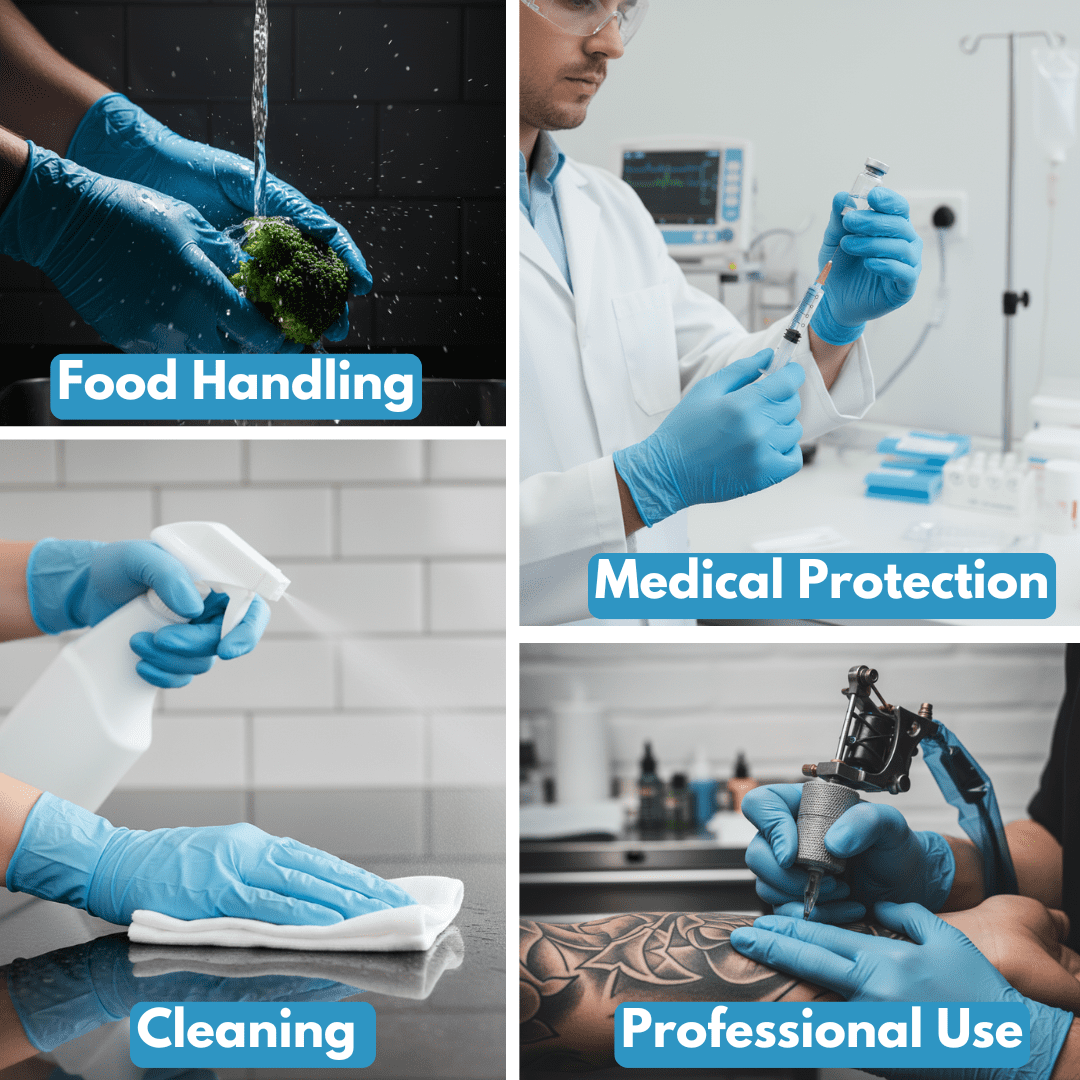 KINGFA Unisex Nitrile Medical Exam Gloves, Disposable, Blue, XL, 1000-Piece
